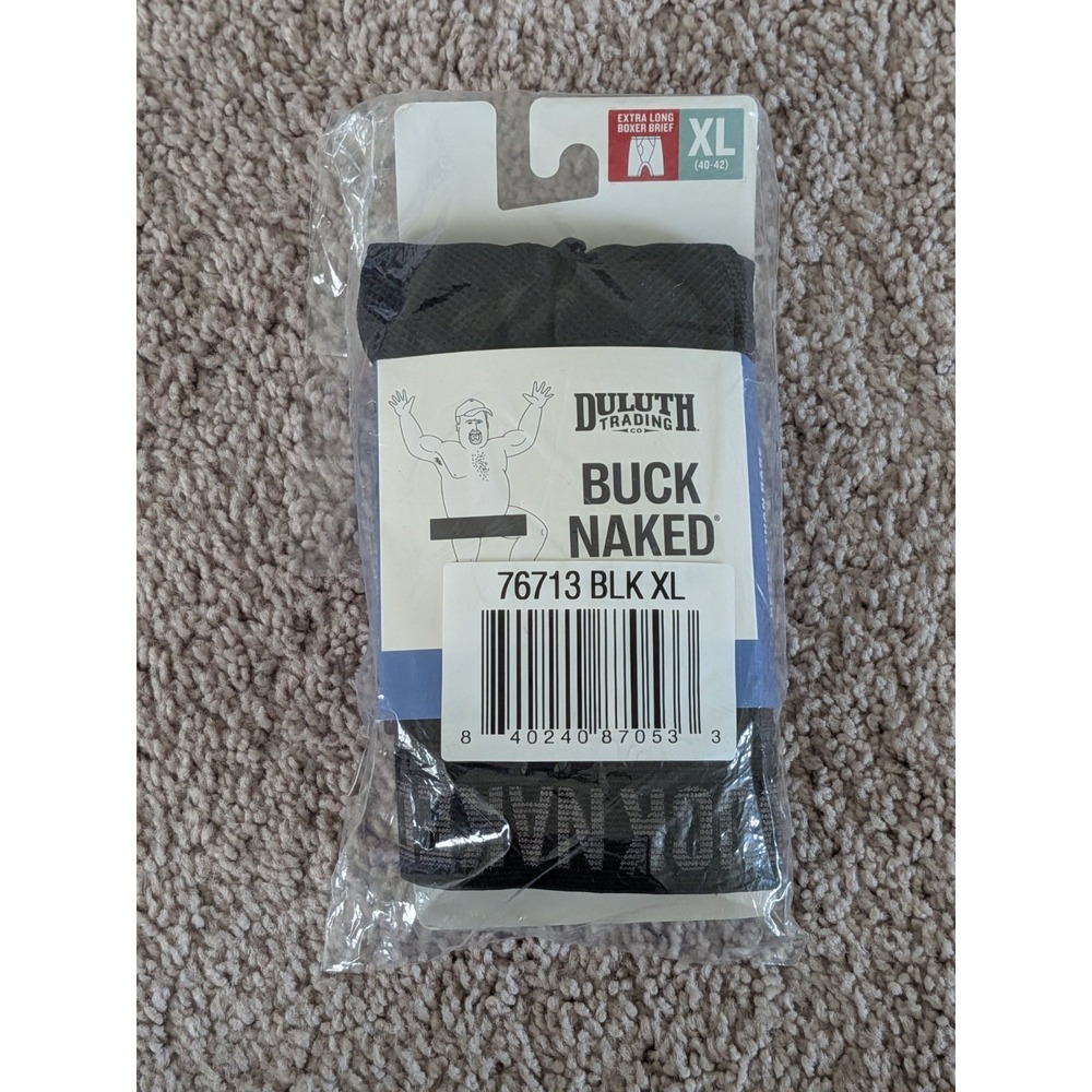 Duluth Trading Men's Buck Naked Extra Long Boxer Briefs 76713 Black XL NWT